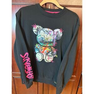 Screenshot Black Crewneck Colorful Graffiti Bear Size L